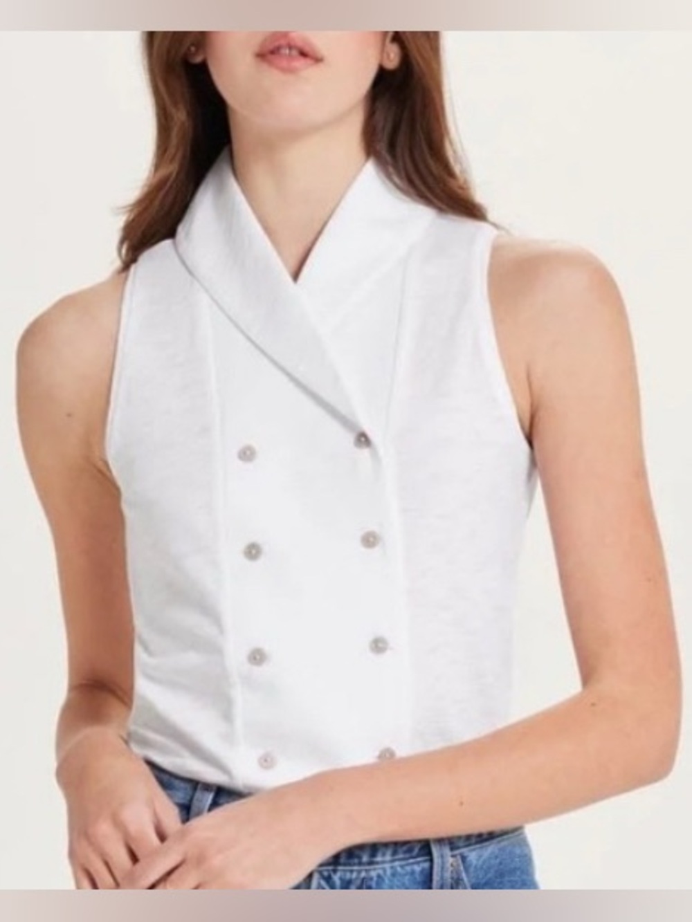 Goldie LeWinter White Sylvia Double
Breasted Vest: Size Medium
